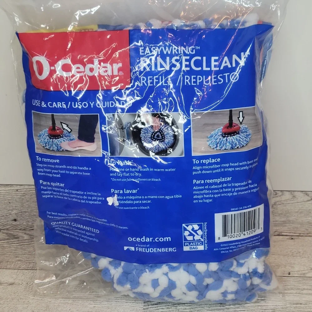 O-Cedar Easy Wring Rinse Clean Spin Mop Head Replacement 2-Tank System